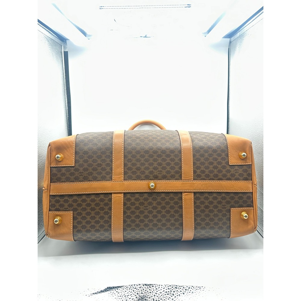 Vintage Celine Macadam Canvas Boston Bag XL Weekender Travel Duffle Carry-On - Picture 11 of 15